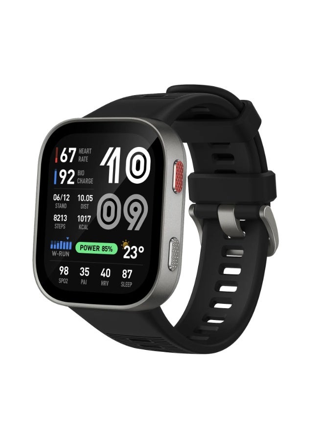 أمازفيت ساعة Amazfit Bip Max الذكية 50 مم، شاشة AMOLED بحجم 2.07 بوصة، 20 يوم من عمر البطارية، GPS، 4GB تخزين، خرائط غير متصلة، متتبع للياقة البدنية، تدريب هجين، أكثر من 150 رياضة، وضع HYROX، 5 ATM لأجهزة Android و iPhone، فضي - Image 1