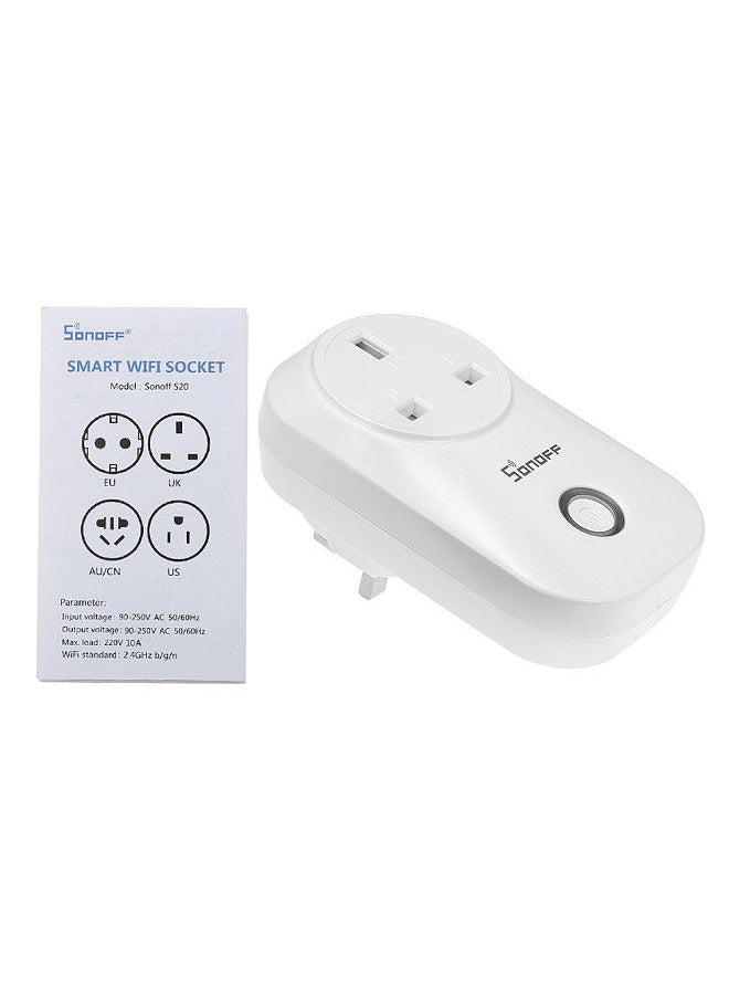 SONOFF - SONOFF S20 ITEAD Wifi Wireless Remote Control Socket Charging Adapter Smart Home Power Socket UK Via Phone App Smart Timer Works with  Alexa & for Google Home/Nest Home Plug - Image 1