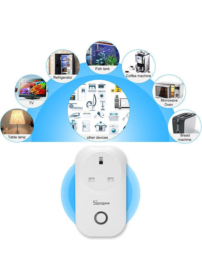 SONOFF - SONOFF S20 ITEAD Wifi Wireless Remote Control Socket Charging Adapter Smart Home Power Socket UK Via Phone App Smart Timer Works with  Alexa & for Google Home/Nest Home Plug - Image 1