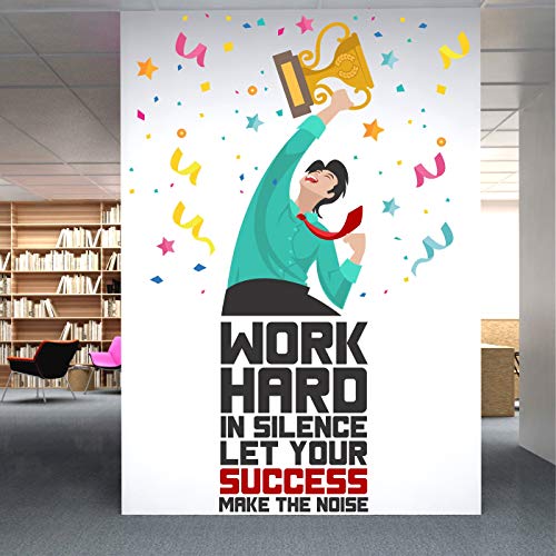 StickMe 'Let Your Success Make The Noise - Office - Motivational - Inspirational - Quotes - Creative - Colorful Wall Sticker' -SM776 (Multi Colour, Vinyl - 100cm X 60 cm), Self Adhesive - Image 1
