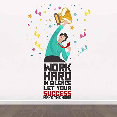 StickMe 'Let Your Success Make The Noise - Office - Motivational - Inspirational - Quotes - Creative - Colorful Wall Sticker' -SM776 (Multi Colour, Vinyl - 100cm X 60 cm), Self Adhesive - Image 2