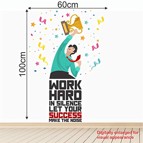 StickMe 'Let Your Success Make The Noise - Office - Motivational - Inspirational - Quotes - Creative - Colorful Wall Sticker' -SM776 (Multi Colour, Vinyl - 100cm X 60 cm), Self Adhesive - Image 3