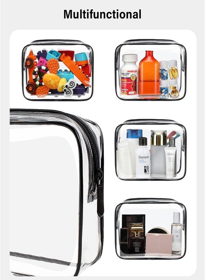 LETGO TSA Approved Toiletry Bag - Clear Makeup Bag Waterproof Quart Size Bag, Travel Makeup Cosmetic Bag for Women Travel Car Accessories Essentials for Men and Women (Clear-Black) - Image 5