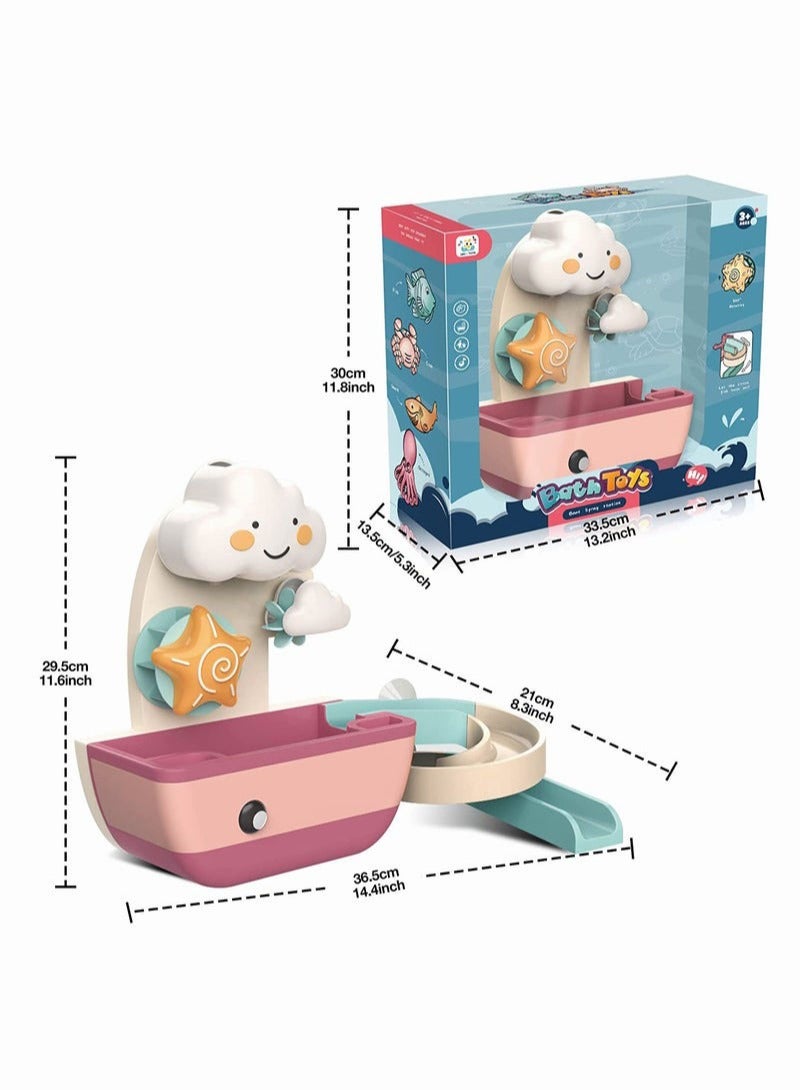 دوركو لعبة حمام الطفل الفريدة بتصميم مميز، تقدم تجربة استحمام ممتعة برذاذ مائي وقواعد شفط قوية، ممر مائي للانزلاق بسلاسة، مغطس شلال رائع، مصنوعة من مادة آمنة للبشرة، حواف ناعمة. - Image 2