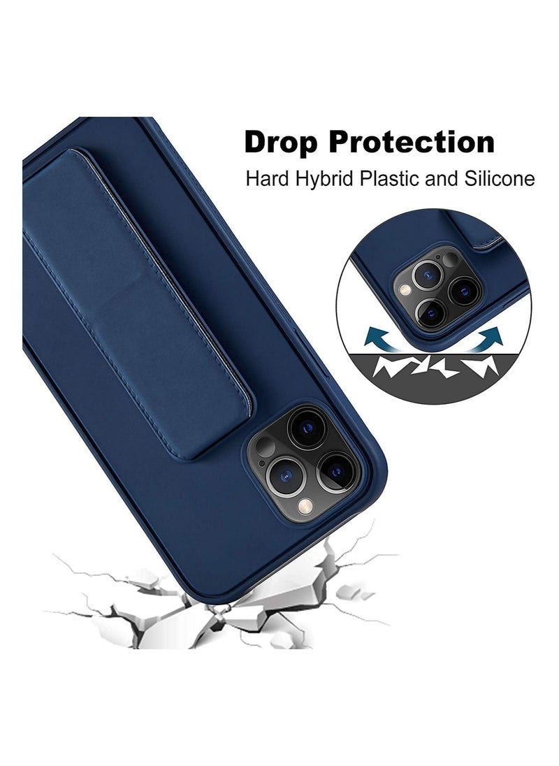 iPhone 13 pro Max 6.7" Case with Magnetic Stand & Holder, Premium Silicone Vertical & Horizontal Hand Strap and Grip and Multi Stand, Car Mount - Image 4
