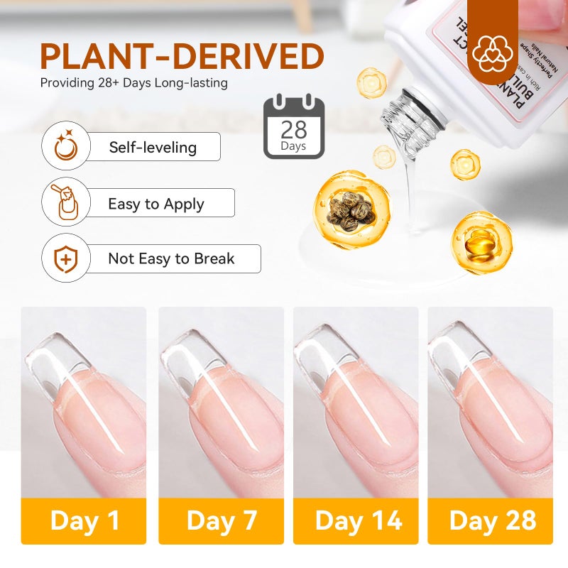 SAVILAND Clear Builder Nail Gel - 15 ml Builder Nail Gel In A Bottle Nail Extension Gel Hard Gel Nail Strengthener Gel Rich in Castor Oil & Vitamin E for Damaged Nails Nail Repair Reforcement Nail Art - Image 5