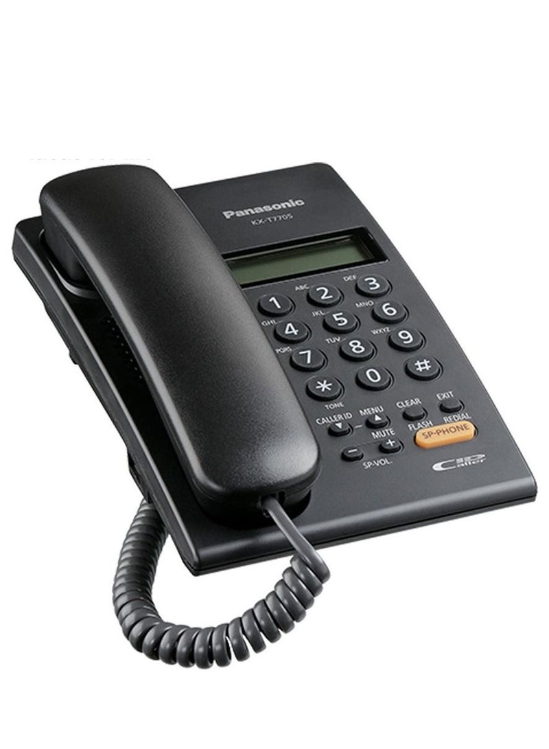 باناسونيك هاتف مزدوج الخط بسلك طراز KX-T7705 أسود - Image 4
