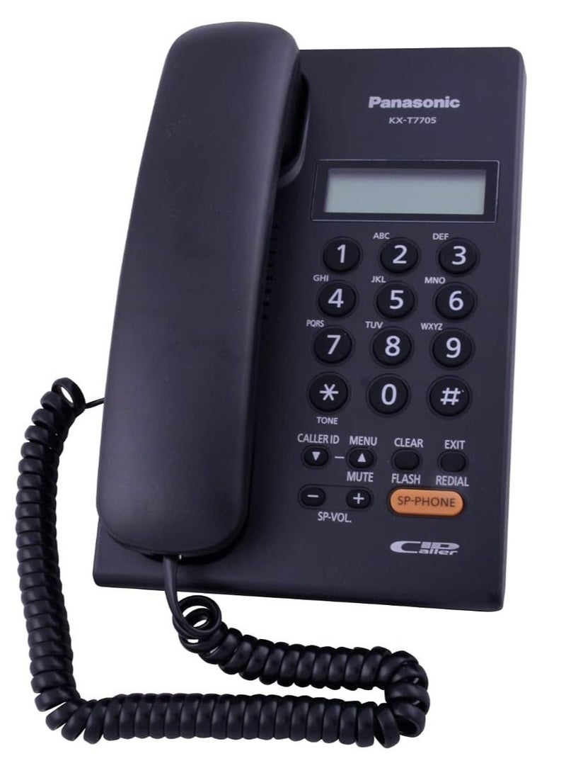 باناسونيك هاتف مزدوج الخط بسلك طراز KX-T7705 أسود - Image 1