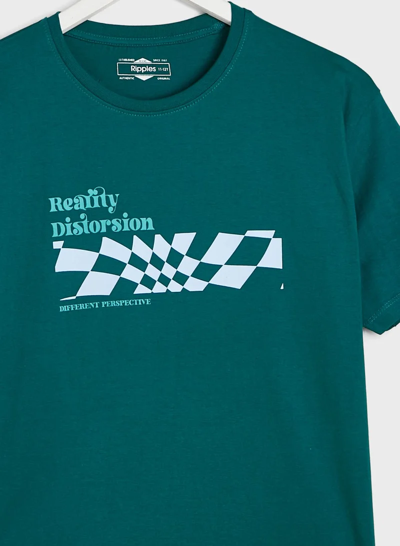 Ripples Round Neck Printed T-Shirt