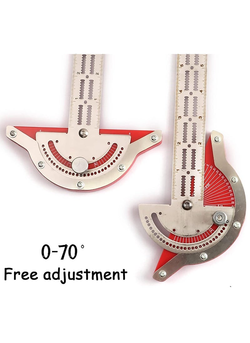 Generic Wood Workers Edge Rule,Woodworking Edge Ruler Protractor Angle Finder T Ruler Stainless Steel Angle Measure Tool, 0-70 Grad T-Type Woodwork Ruler for Carpentry Household DIY (15 inches)  - Image 4