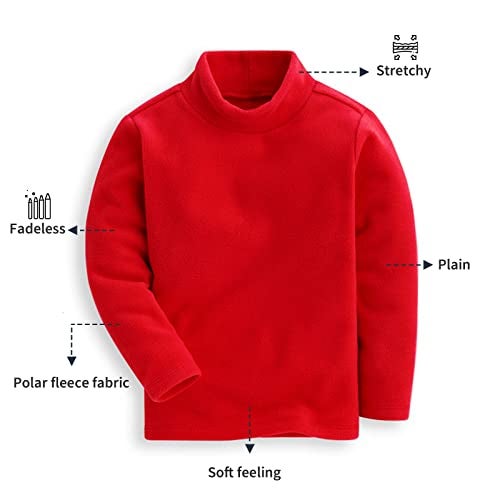 Mud Kingdom Little Boys Red Tops Soft Fleece Turtleneck Size 5 Warm - Image 2