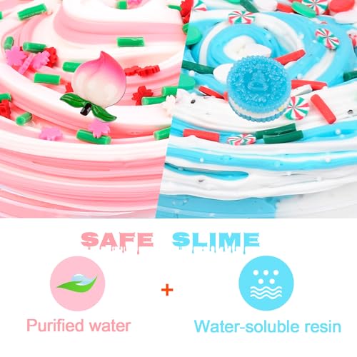 Niuruilsi 24 Pack Butter Slime KitPeach Charms Watermelon SlimeSuper Soft and NonSticky Stress Relief Toy Party Favors Birthday Gifts for Girls and Boys 6 7 8 9 10 11 12Christmas Stocking Fillers - Image 5