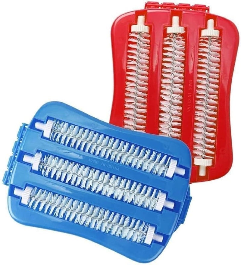 SUNBEET Carpet Roller Brush Plastic Cleaning Tools  Accessories Handheld 4Roller Carpet Roller Brush  Dust Collector for Car SeatsTable Linen Tool Floor Tablecloth Pet Hair Curtains 3Roller - Image 5