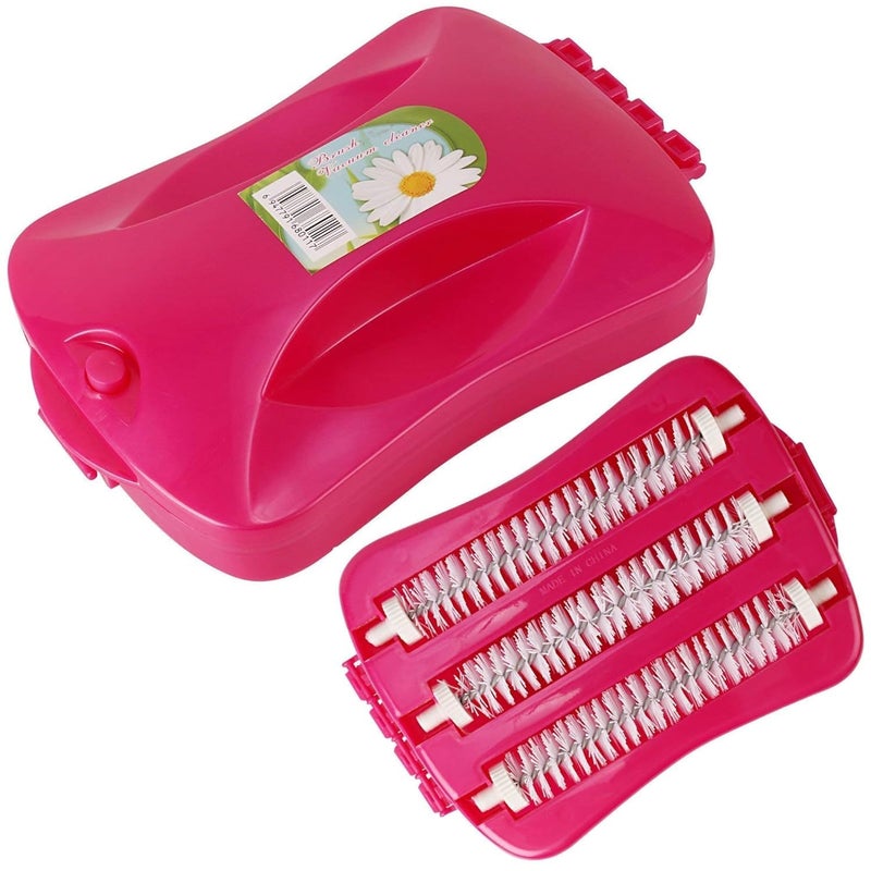SUNBEET Carpet Roller Brush Plastic Cleaning Tools  Accessories Handheld 4Roller Carpet Roller Brush  Dust Collector for Car SeatsTable Linen Tool Floor Tablecloth Pet Hair Curtains 3Roller - Image 1