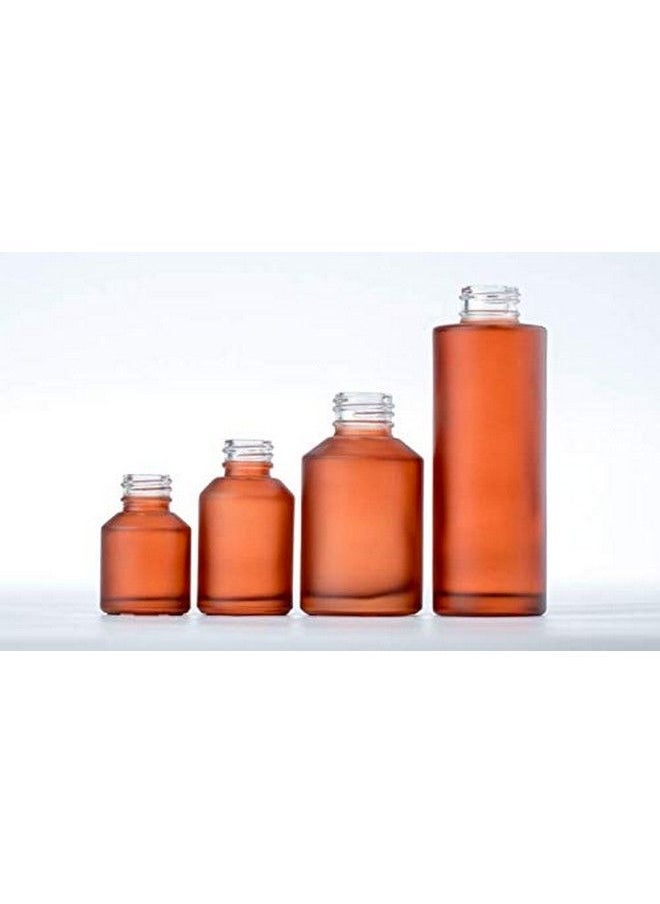 Elandy - 2Pcs 100Ml/3.4Oz Amber Frosted Glass Pump Bottles With Black Pump Top Cosmetic Makeup Cream Lotion Sample Packing Toiletries Liquid Storage Container Vial Jar Pots For Essential Oil Emulsion Essence - Image 1