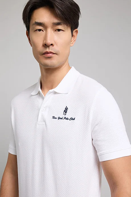 R&B Logo Embroidered Polo T-Shirt with Short Sleeves