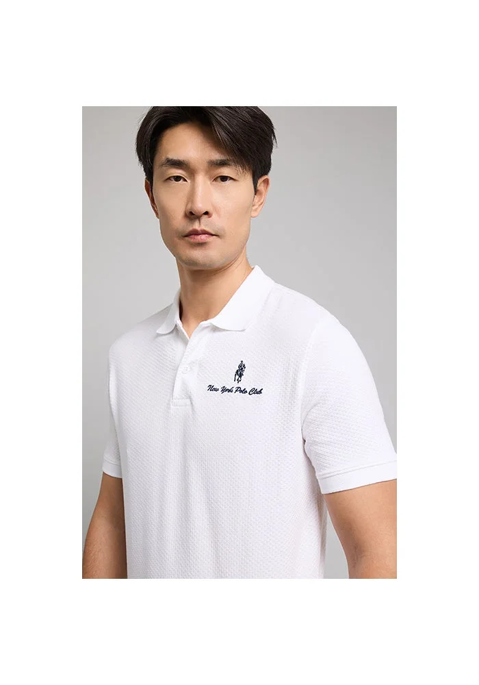 أر أند بي Logo Embroidered Polo T-Shirt with Short Sleeves