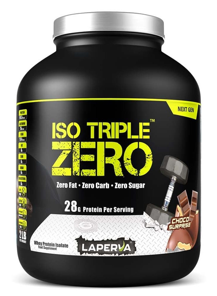 Laperva Iso Triple Zero Whey Protein Isolate Next Generation, Zero sugar ,Zero  carb and Zero Fat, Choco Surprise Flavor, 2 Lbs - Image 1