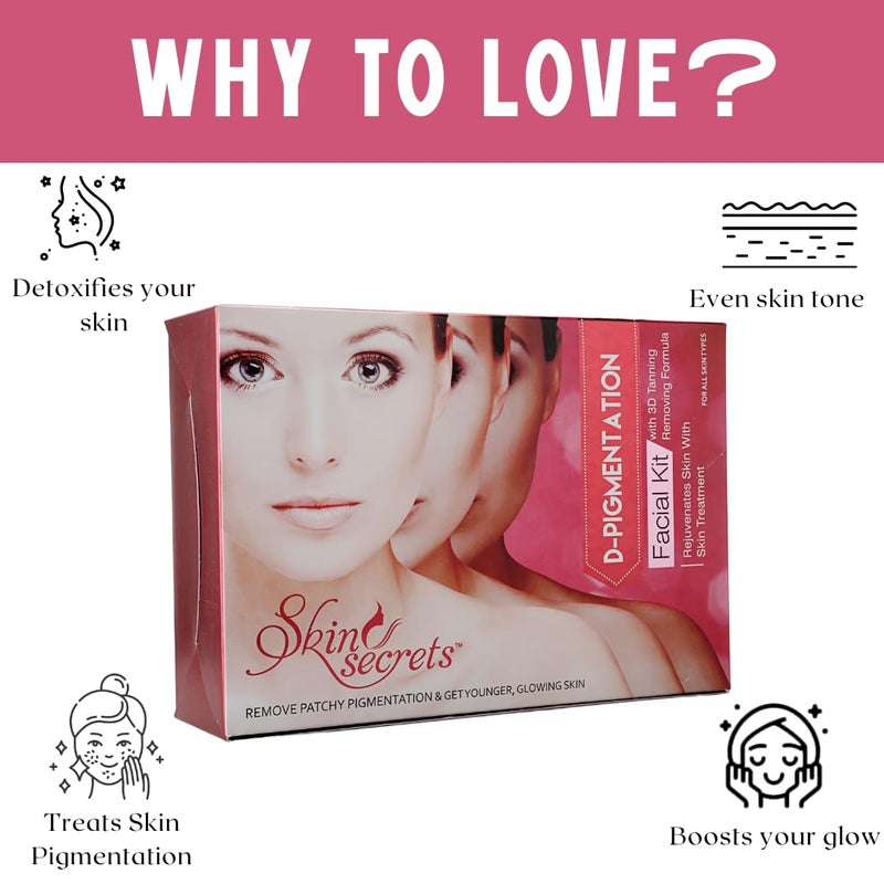 Skin Secrets DPigmentation Facial Kit Clears Blemishes Minimizes Pigmentation Refines Skin Tone 310gm Pack of 6 - Image 3