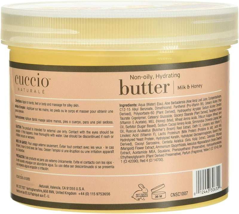 Cuccio Naturale Milk and Honey Non-Oily Hydrating Butter - 26oz (750g) - Image 5
