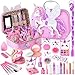 Beayuck Kids Makeup Kit for Girls Girls Makeup Kit Toys Real Washable Cosmetic Set with Storage Case Kids Play Makeup Set for Christmas Birthday Gift 3 4 5 6 8 10 11 12 Years Old Light Pink - Image 3