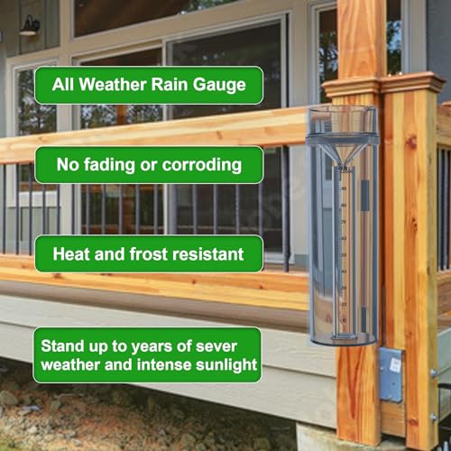 Holdly Precise Rain Gauge with Mounting Bracket, Outdoor Rain Gauge Accurate to 1/100th of an Inch, Made of UV and Heat Resistant Polycarbonate Material for All Weather Conditions - Image 5