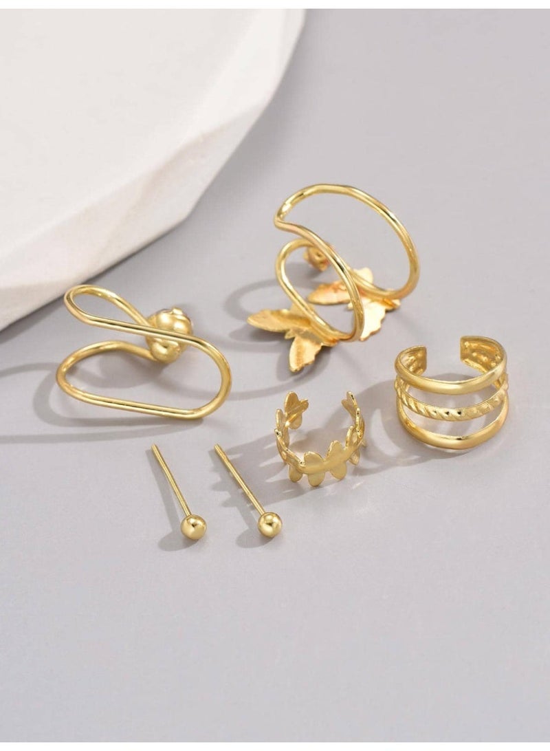 SHEIN6pcs/Set Delicate Zirconia Inlay Clip Earrings For Women, Perfect For Dates, Parties, Daily Wear And Commutes - Image 3