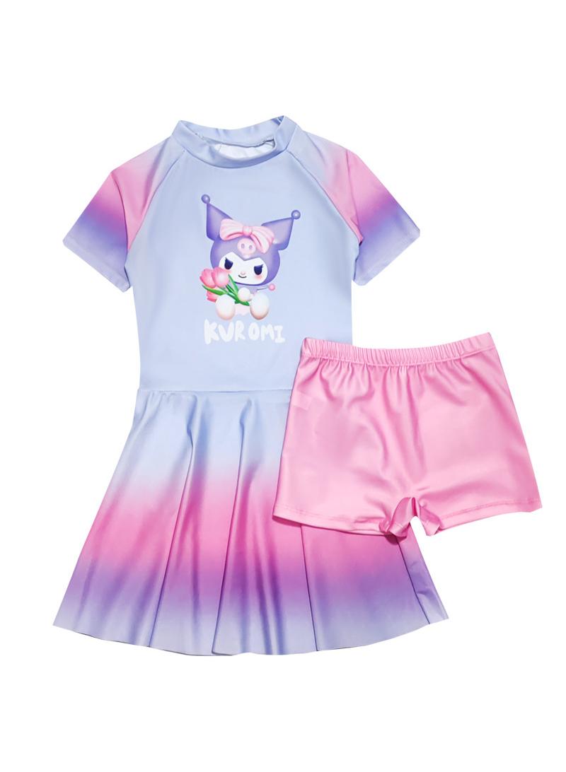 XiuWoo Kuromi Swimsuits for Girls Swimwear Cartoon Beach Bathing Suit with Swimming - Image 1