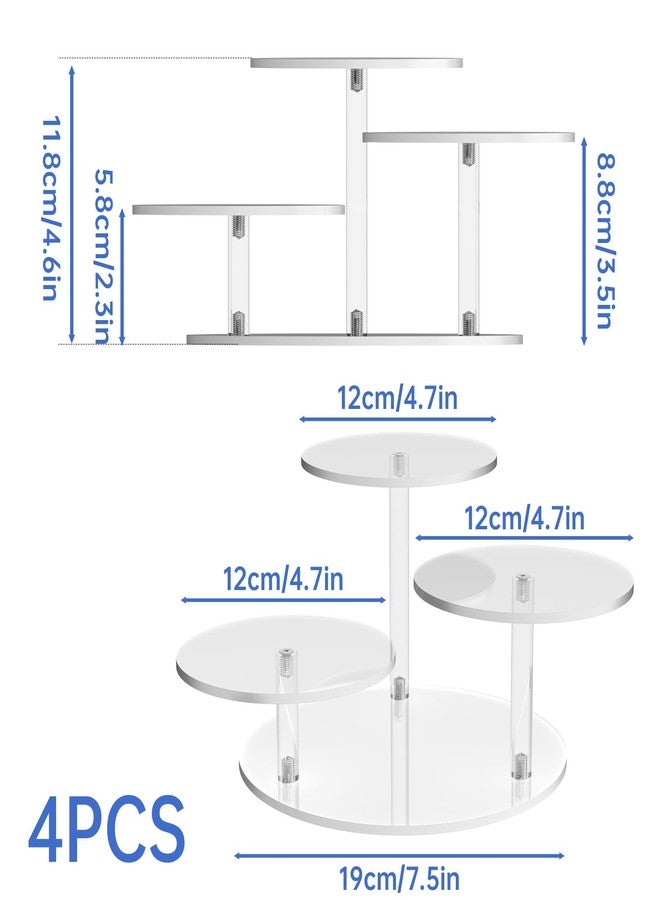 NiHome 3-Tier Acrylic Stand Risers for LEGO Botanical, Figurine Shelf Clear (Clear,4 PCS) - Image 3
