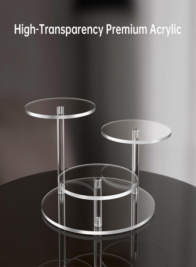 NiHome 3-Tier Acrylic Stand Risers for LEGO Botanical, Figurine Shelf Clear (Clear,4 PCS) - Image 5