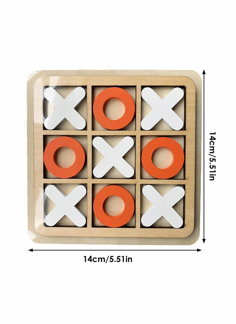 Tic Tac Toe Game Toy, Classic Wooden Checkerboard Educational Family Game Toys Set, Portable Casual Tabletop Game for Adults and Kids 3 Pcs - Image 4