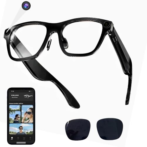 JK Vision Camera Glasses with AI Translation,1080P Translator Glasses with Camera,WiFi/Bluetooth,11 Languages Translation, with Black Lens - Image 1