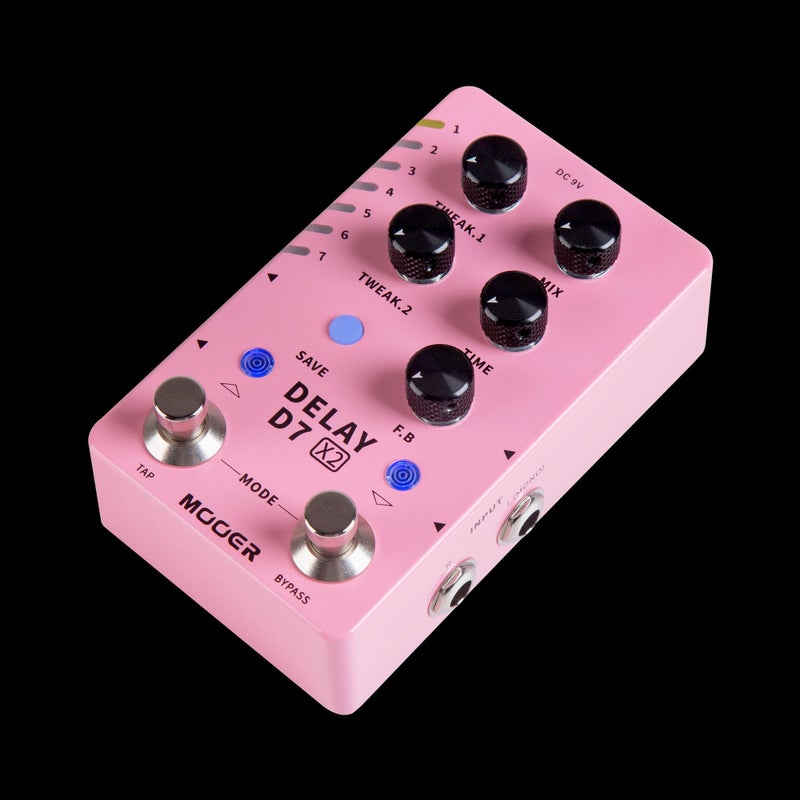 MOOER D7 Delay X2 Stereo Delay Guitar Effects Pedal, 14 Stereo Delay Modes, Dual Footswitches with Tap Tempo & Trail On/Off, 2 Tweak Knobs for Deep Tone Editing, True Stereo In/Out, Saveable Presets for Electric Guitar Bass Live  Performance - Image 4