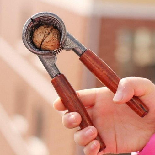 THW Creations Heavy Duty Walnut Cracker Nutcracker Sheller Nut Opener with Wood Handles for Walnuts Pecans Almonds Brazil Nuts Hazelnuts