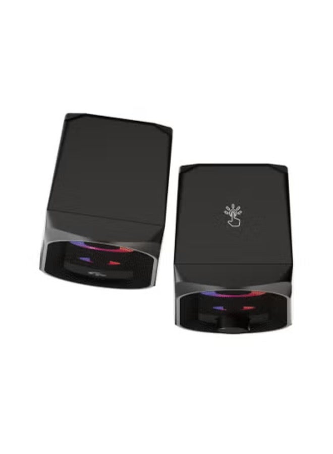 بورودو مكبرات صوت ستيريو للألعاب بتقنية البلوتوث من بورودو بقدرة 10 وات ، مكبر صوت بتأثير إضاءة ار جي بي ، مستشعر إضاءة يعمل باللمس ، منفذ يو اس بي و 3.5 ملم عالمي ، منفذ إدخال سماعة الرأس ، مقبض التحكم في م - Image 4