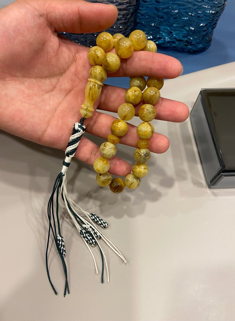 Top Quality Natural Baltic Amber Prayer Beads For Men 25 Beads Big Size - Image 1