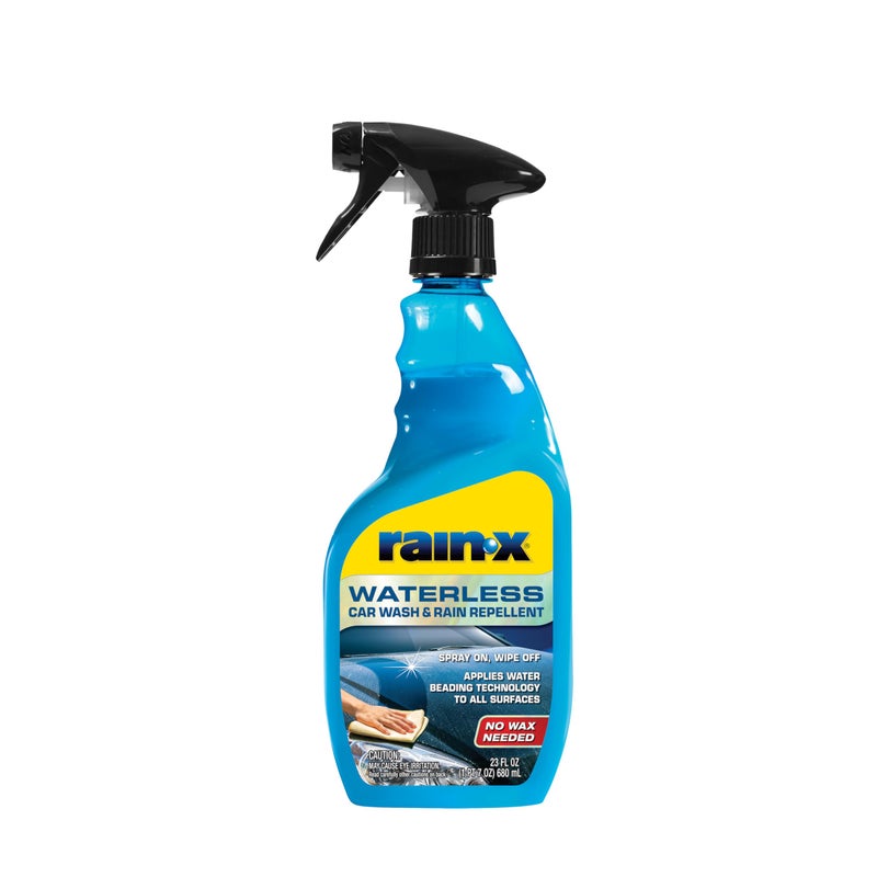 Rain-X 620143 Waterless Car Wash and Rain Repellent, 23 fl. oz. Rinseless Cleaner Spray for a Spot Free Finish, Perfect for Quick and Easy Detailing. Premium No Rinse for on the go Washing - Image 1
