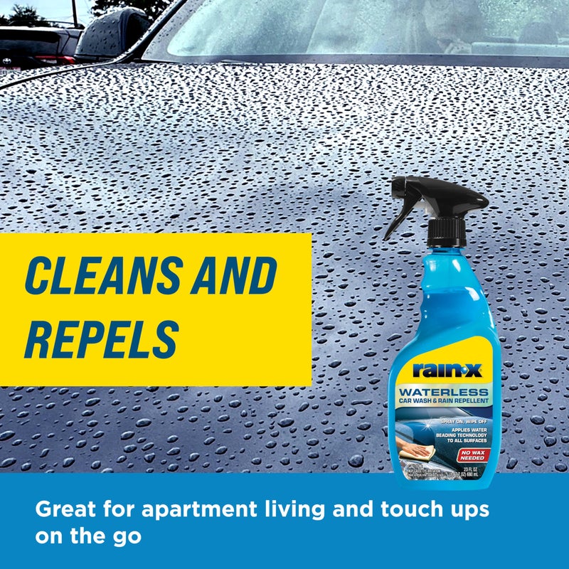 Rain-X 620143 Waterless Car Wash and Rain Repellent, 23 fl. oz. Rinseless Cleaner Spray for a Spot Free Finish, Perfect for Quick and Easy Detailing. Premium No Rinse for on the go Washing - Image 5