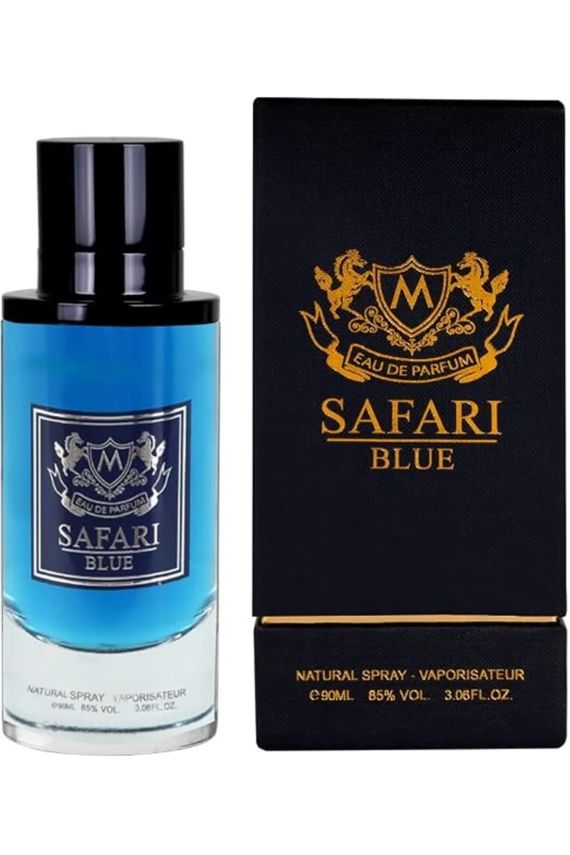 محبوب للعطور mahabub Safari Blue Eau de Parfum, 90 ML Unisex Fragrance, Citrusy Brightness with Velvety Vanilla