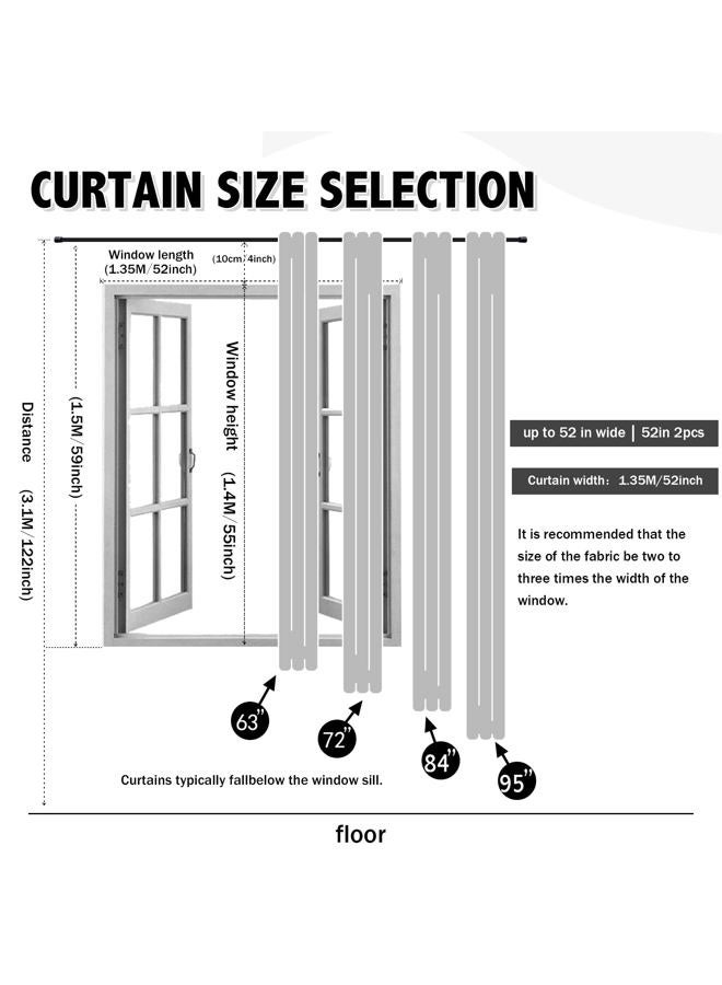 ANYTIME Romantic Kids Curtain,Hollow-Out Stars Window Curtain Double Layer Blackout Curtains for Girls Bedroom Kids Room 2Panel,(W52 x L63,Light Blue) - Image 2