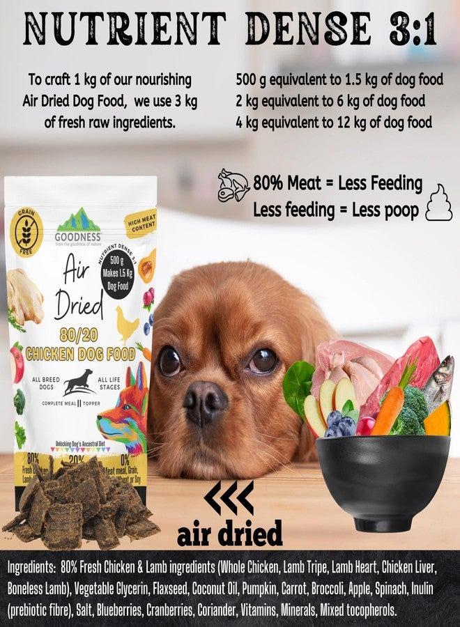 Goodness 80/20 Chicken Air Dried Dog Food with 80% Fresh Chicken, Lamb & 20% Superfoods - Grain Free, Natural, for All Dog Breeds & All Life Stages - 500 g (Equals 1.5 kg of Dog Food) - Image 5