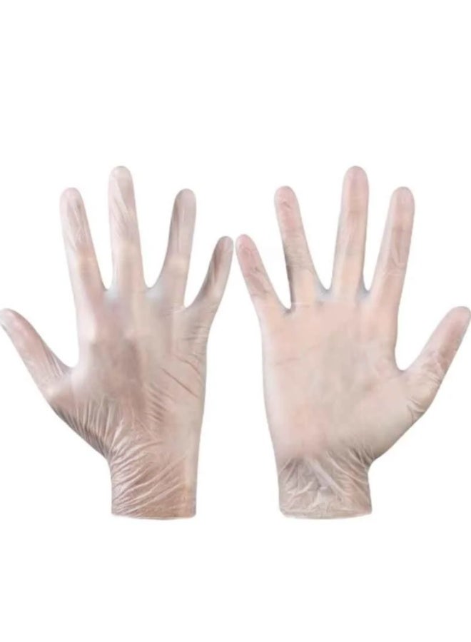 100 قطعة من القفازات الفينيلية الخالية من البودرة للاستخدام مرة واحدة - واقية ومريحة وآمنة