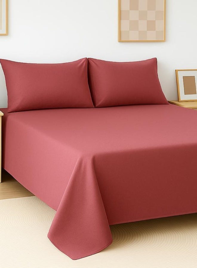 Snooze Microfiber Plain Bed Sheet Set 3 pcs (Cashmere, 220 * 240 cm) - Image 3
