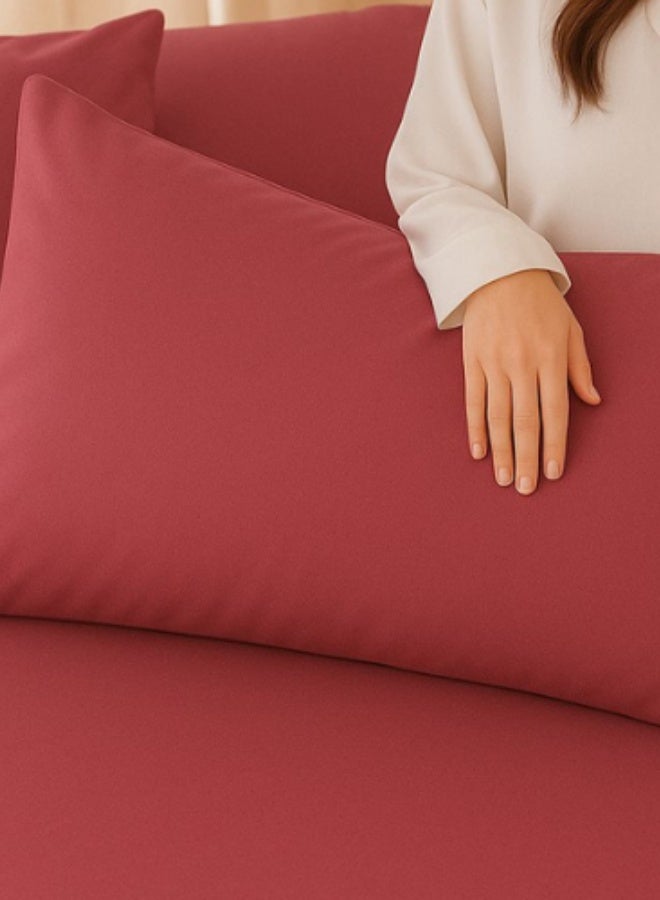 Snooze Microfiber Plain Bed Sheet Set 3 pcs (Cashmere, 220 * 240 cm) - Image 4