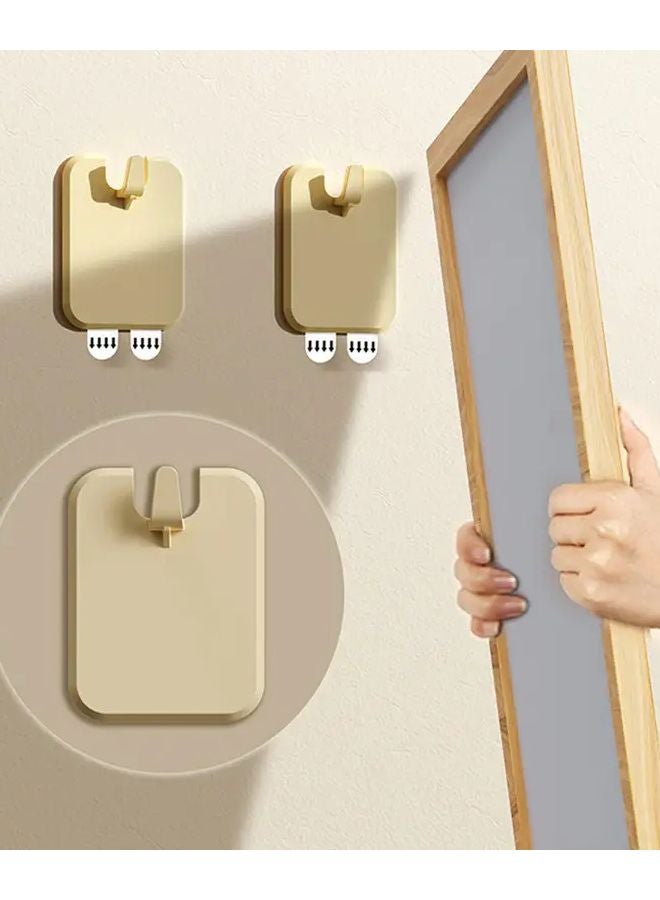 Beige 5pcs Strong Adhesive Photo Frame Hanger No Drill Mounting Picture Hook - Image 2