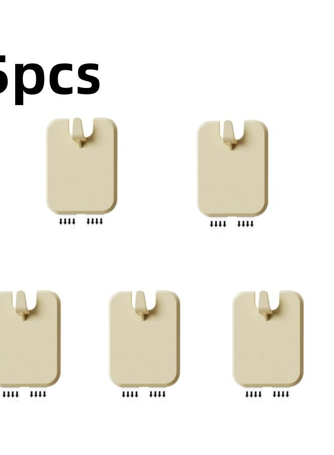 Beige 5pcs Strong Adhesive Photo Frame Hanger No Drill Mounting Picture Hook - Image 1