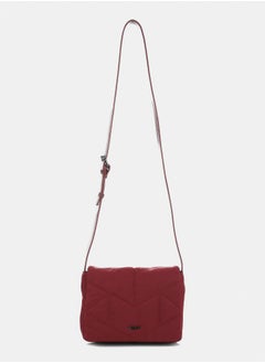 DejaVu Burgundy Quilted Pattern Cross Body Bag  - Image 1