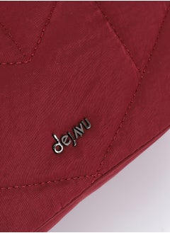 DejaVu Burgundy Quilted Pattern Cross Body Bag  - Image 4