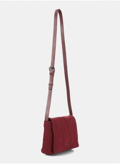 DejaVu Burgundy Quilted Pattern Cross Body Bag  - Image 2