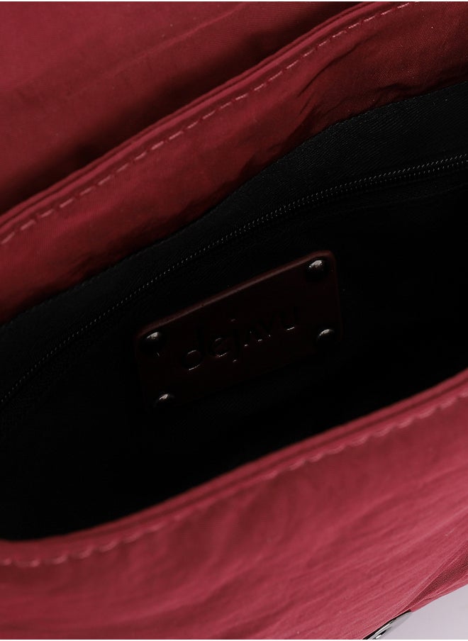 DejaVu Burgundy Quilted Pattern Cross Body Bag  - Image 5